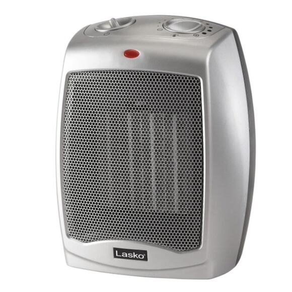 Lasko Ceramic Space Heater w/Temp Control 1500W Indoor 9" Silver 754200 - Picture 1 of 5